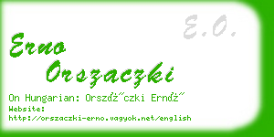 erno orszaczki business card